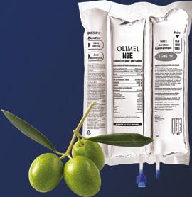 OLIMEL N9 s tukovou emulzí s obsahem 80% olivového oleje Využijte vlastnosti olivového oleje + zachovává imunitní funkce *1,2-4 + nezasahuje do zánětlivých reakcí *1,3-6 + omezuje peroxidaci lipidů
