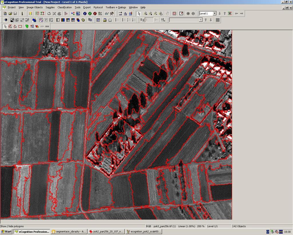morfologické transformace (data WorldView