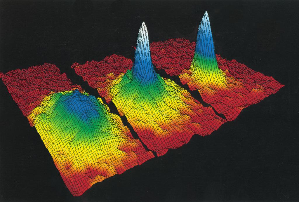 45.3 MEZIHRA Obr. 45.2 Tři grafy znázorňují teoreticky vypočtené rozložení rychlostí atomů v parách rubidia-87. Teplota páry se postupně snižuje od grafu (a) ke grafu (c).