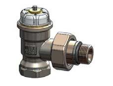 termostatický ventil úhlový dvouregulační s ruční hlavicí (pravé provedení) TM3228N0303SX 3/8