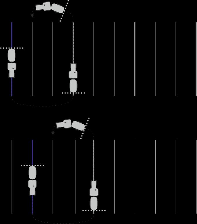 6 Paralelní vedení pomocí aplikace TRACK-Leader Používání vodicích stop k paralelnímu vedení Nastavení režimu intervalu Možná nastavení Jestliže využíváte funkce interval, můžete určit, zda se