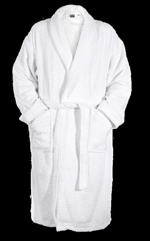 Terry bathrobes shawl collar style, two pockets and belt.