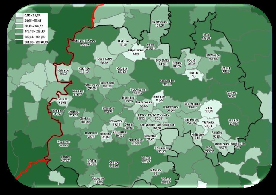 4.1.3 Lesnictví Na řešeném území se nachází lesy o celkové rozloze 10 053 ha. Tyto lesy jsou zachovalé, s jednoduchou věkovou a druhovou skladbou, která je dána mnohaletým hospodařením.