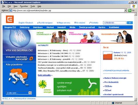 DALŠÍ INFORMACE Detailní informace o společnosti ČEZ, a. s., a jejích jaderných elektrárnách Dukovany a Temelín najdete na webových stránkách www.cez.cz.