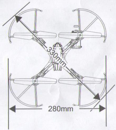 SPECIFIKACE A VYBAVENÍ délka: 330 mm šířka: 280 mm výška: 80 mm průměr ocasního rotoru: 125 mm