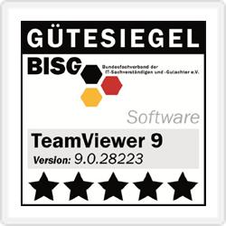 Hodnocení externími odborníky Náš software TeamViewer získal pětihvězdičkovou pečeť kvality (maximální počet hvězdiček) od Spolkové asociace odborníků a hodnotitelů v IT (Bundesverband der