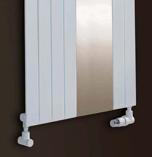 Integrované zrcadlo nahrazuje tři ploché trubky radiátoru a dodává radiátoru dokonalý vnější vzhled i funkčnost. Tepelné výkony dle normy EN 442, s označením CE.