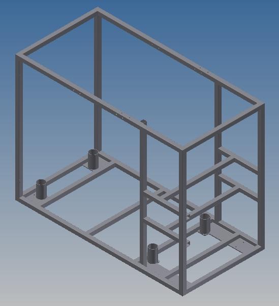 Kromě trubkových profilů jsou k rámu navařeny výpalky z plechu ČSN EN 10029 tl. 6mm, ke kterým je navařeno vedení pruţin z podélně svařované trubky ČSN EN 10219-2 ø60,3 x 2 mm.