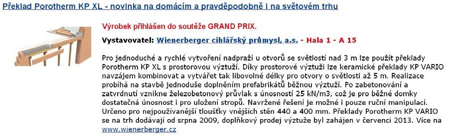 2d Prezentace exponátů v sekci Najdete na veletrhu Vystavovatel / spoluvystavovatel BONUSOVÁ PROPAGACE NA WEBU uzávěrka objednávky 31. 1. 2019 Na www.forhabitat.