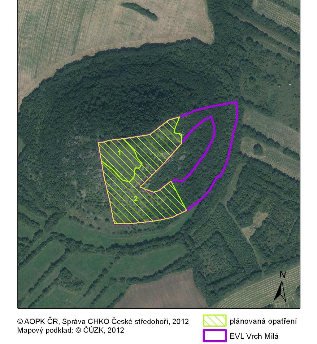 Mapa zákresů jednotlivých