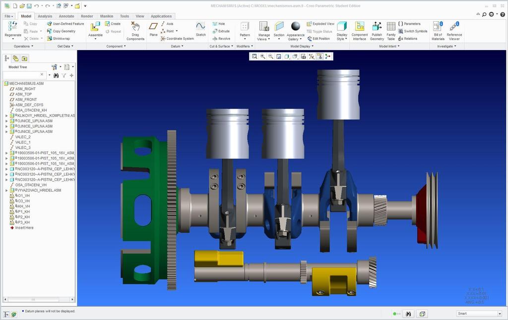 ANALÝZA MINIMÁLNÍCH VZDÁLENOSTÍ 8 ANALÝZA MINIMÁLNÍCH VZDÁLENOSTÍ Analýza je provedena, stejně jako dřívější zpracování modelu, v programu PTC Creo Parametric 2.0.