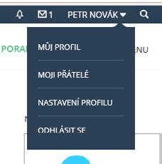 MENU 1: OSOBNÍ PROFIL Kliknutím na vaše jméno rozbalíte nabídku základního nastavení.