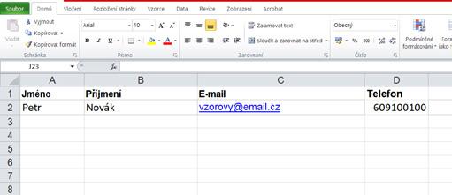 Pokud u někoho nevíte telefon nebo email, nic se neděje, doplníte jej později. Dle postupu bod 1.