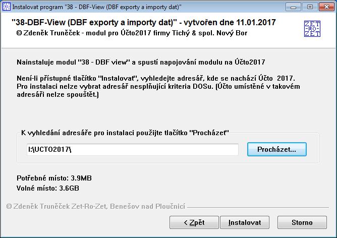 2.2 Instalace z DOS instalátoru Modul se instaluje z diskety, resp. je možné jej instalovat z pevného disku, pokud instalační soubory zkopírujete do instalačního adresáře.