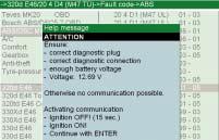 Komunikaci naváže pouze řídicí zařízení, které je řádně identifikováno diagnostickým přístrojem. Spustit diagnostiku závad.
