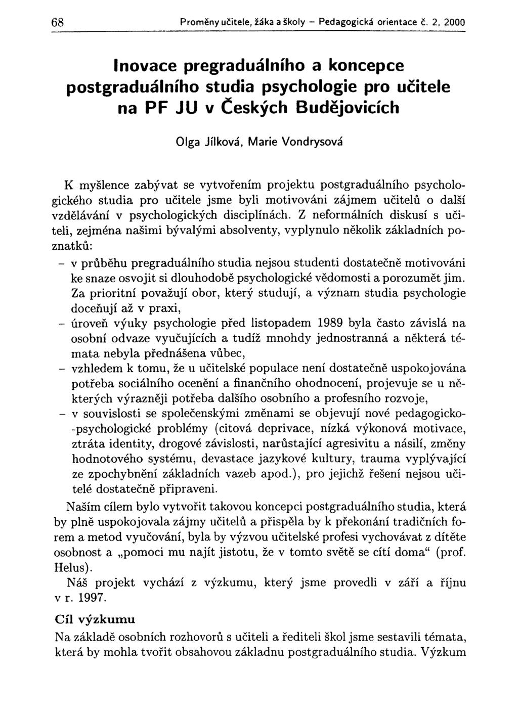 68 Proměny učitele, žáka a školy - Pedagogická orientace č.