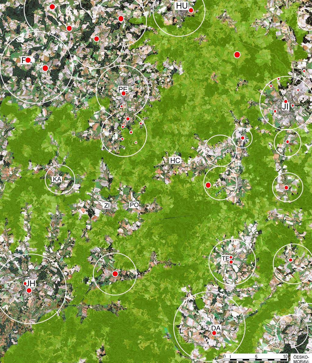několika případech i raná feudální sídla. Tzv. pomezní hvozd byl v některých místech ztenčen až na 10-15 km.