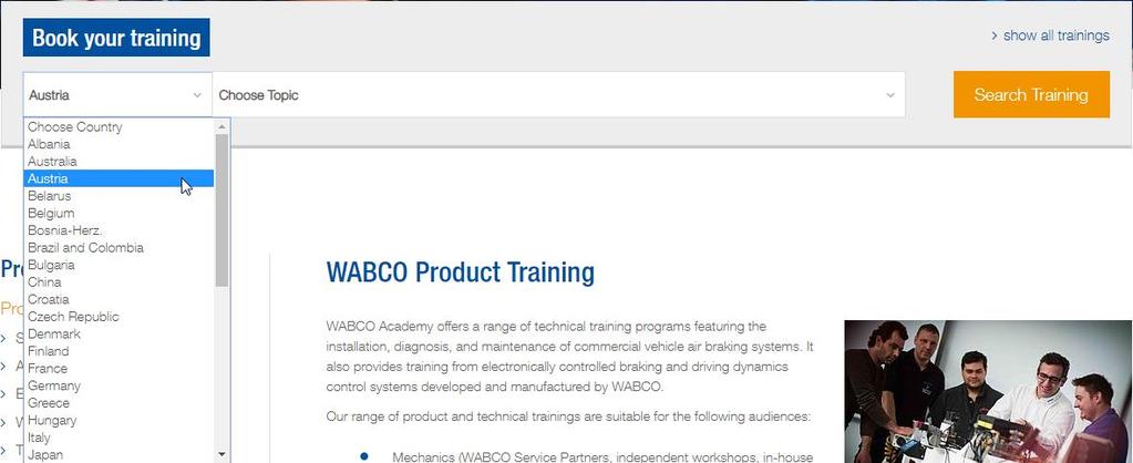 Přihlášení na technické školení - online Pro příhlášení na technické školení WABCO pomocí webových stránek použijte prosím v přiloženém QR kódu.