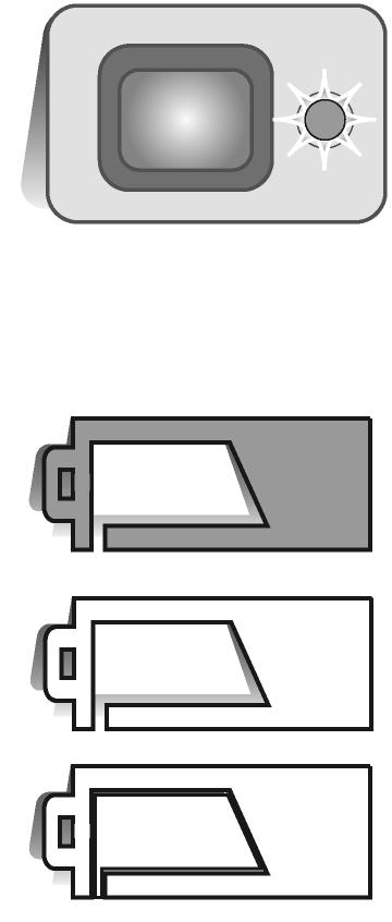 Příprava fotoaparátu Indikátor stavu akumulátoru Fotoaparát je vybaven automatickou indikací stavu akumulátoru na zobrazovači LCD.