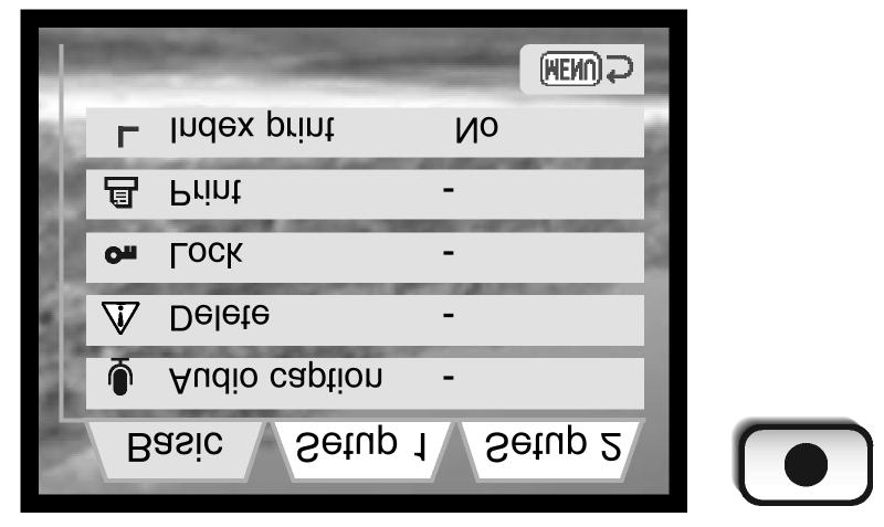 Režim Prohlížení Struktura nabídky režimu Prohlížení Nabídku režimu Prohlížení zobrazíte stisknutím tlačítka Menu. Nabídka se používá pro editaci snímků a řízení činnosti fotoaparátu.