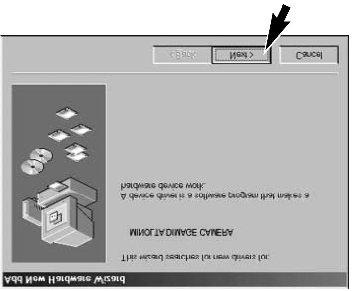 Režim Přenos dat Manuální instalace Při manuální instalaci ovladače pro Windows 98 postupuje podle pokynů v části Připojení fotoaparátu
