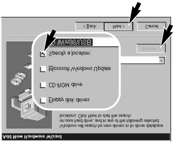 Zvolte přepínač Vyhledat vhodný ovladač tohoto zařízení (doporučeno) (Search for the best driver for your device (Recommended)) a