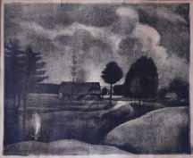 448. Rudolf Kremlička (1886 1932) Krajina litografie, 1920, 31 x 38 cm, na