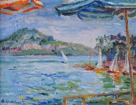 547. Marie Hlobilová-Mrkvičková (1903 1999) Na Máchově jezeře olej, plátno, 1959, 40 x 50 cm, sign.