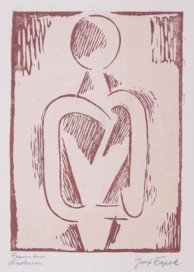 74 74. Josef Čapek (1887 1945) Ženské torzo II. linořez, 1914-15, 35 x 24,7 cm, sign.