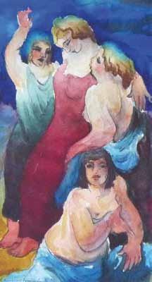Špály 7 500 Kč ( 300) 204. Karol Molnár (1903-1981) Ženy akvarel, tuš, papír, 20,5 x 11 cm, monogr.