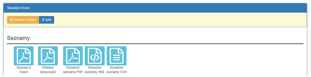 Výstup ve formátu XML Výstup ve formátu PDF POZOR: Vyčkejte zaslání protokolu s přílohou, zobrazené soubory na portále jsou pouze