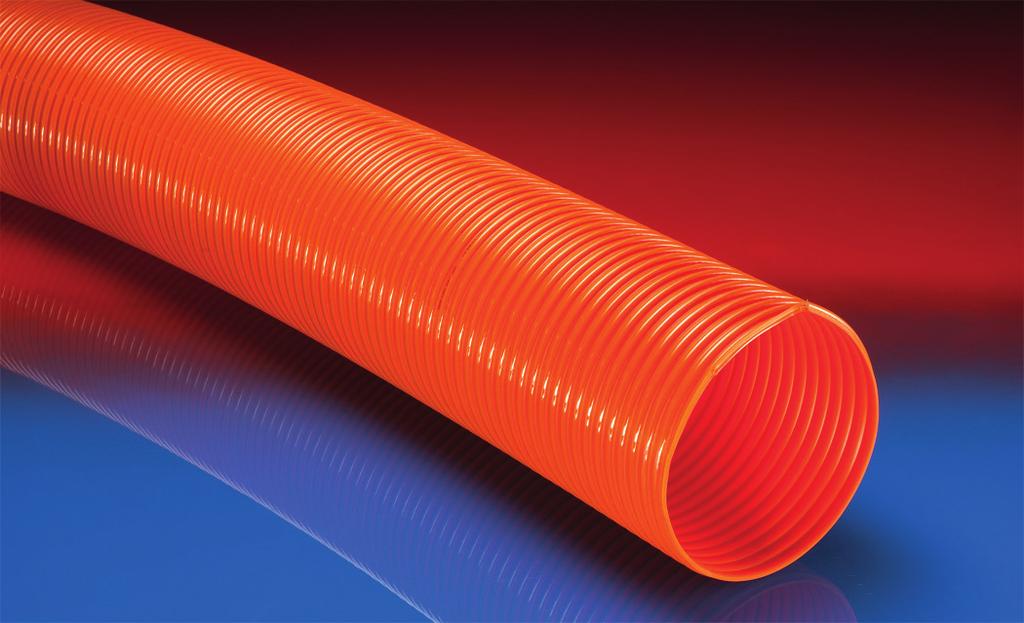 AIRDUC PUR 355 VAC-TRUCK ORANGE Pre-PUR Microbe +15% 1 3 Hadice pro fekální vozy, těžká a vyztužená, veli ohebná sací bagr kounální vozidla: zaetač, zaetací vozidlo odolná a vyztužená vysoce odolná