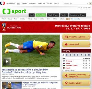 Podobně jako předchozí šampionát, měl i fotbal svou dedikovanou rubriku na domovské stránce ČT sport, kde se odehrávaly živé přenosy a shromažďoval veškerý obsah s mistrovstvím spojený.