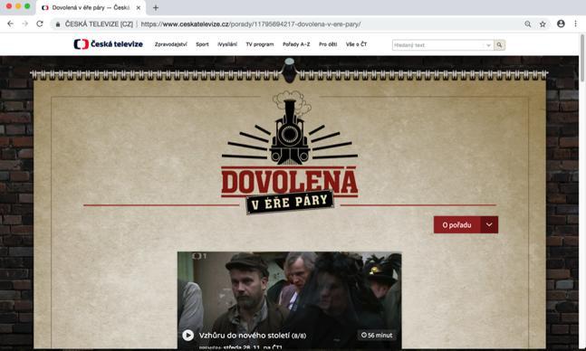 Dovolená v éře páry Netradiční pohled na období průmyslové revoluce, kdy byl lidský život vnímán diametrálně odlišně, než je tomu dnes, nabídl nejen pořad Dovolená v éře páry, ale také webová stránka