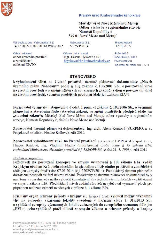 II.1.k) STANOVISKO