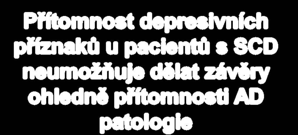 dělat závěry ohledně přítomnosti AD patologie Nižší kognitivní výkon Subjektivní