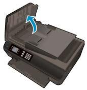 3. Zavřete přístupová dvířka kazety. 4. Chcete-li pokračovat v aktuální úloze, stiskněte na ovládacím panelu tlačítko OK. Odstraňte papír uvíznutý v automatickém podavači dokumentů.