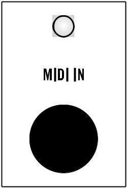 MIDI INPUT MIDI IN MOTHER-32 má vstup 5-pin DIN MIDI, což umožňuje externí ovládání MIDI, MIDI clock synchronizaci a konverzi MIDI na CV.