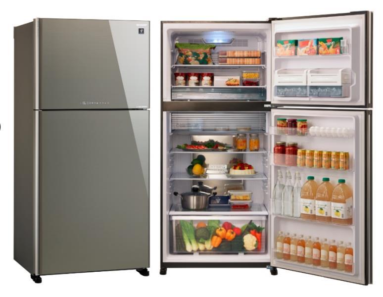chladnička SJ XG740GSL / SJ XG740GBK A++ Energetická třída A++ Celkový objem: 600 l Objem chladničky: 422 l Objem mrazničky: 178 l Extrémně nízká hlučnost: 38 db Hmotnost: 99 kg