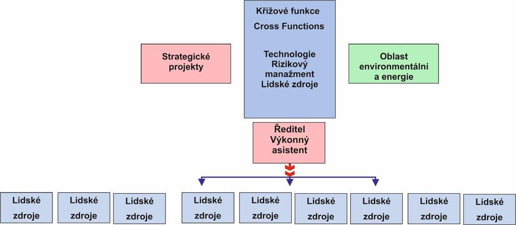 technologie, rizikový management, lidské zdroje se zodpovědností a rozhodujícím právem pro celou společnost.