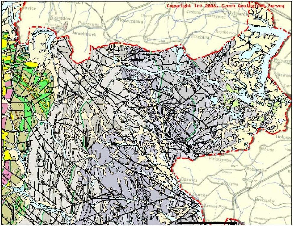 Ložiska v předmětném území V předmětném území se nacházejí výhradně zdroje stavebního kameniva a štěrkopísků, částečně technických zemím a rovněž zdroje rudní polymetalické suroviny spjaté s