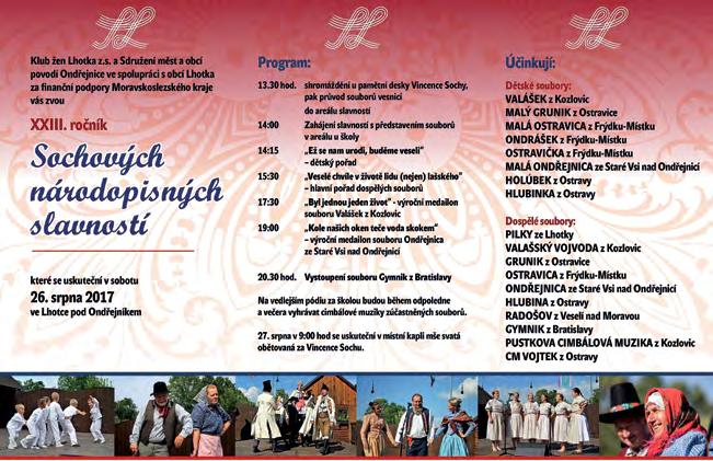Srpen 2017 Plánované kulturní a sportovní akce na SRPEN Výstava MĚSÍC SMALTU bude probíhat do 15. 8. 2017. Kulturní centrum úterý 1. 8. Akce pro děti 9.00 13.