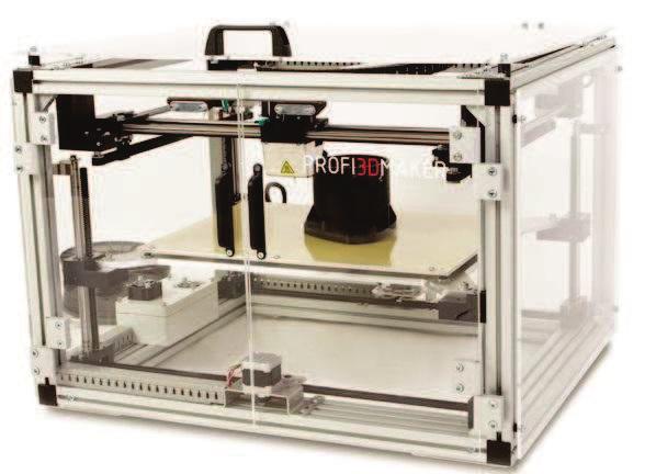 Posledním příkladem kartézské konstrukce je tiskárna Profi3DMaker (Obr.