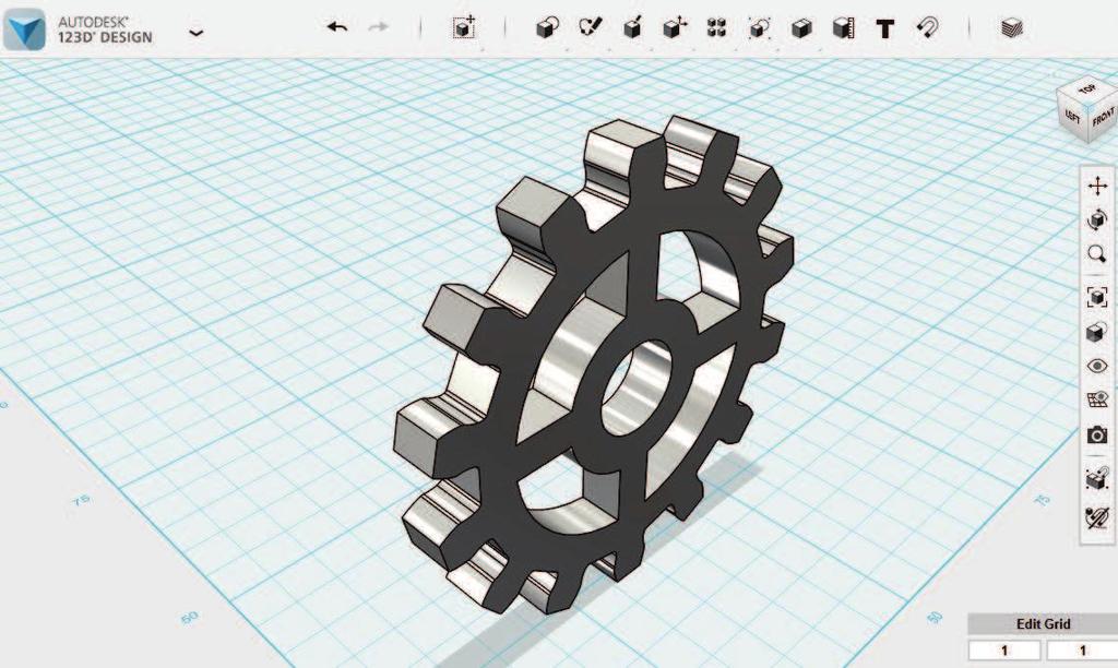 modely je Thingverse, dalšími jsou GrabCAD, 3D CAD browser a Shapeways. U posledně zmíněného se modely dají získat za poplatek. Obr. 11 Snímek programu Autodesk 123D Design 4.