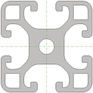 5.1.1 Nosná konstrukce Celkem 18 hliníkových profilů ze stavebnicového systému od společnosti ITEM tvoří konstrukci 3D tiskárny. Hliníkové profily (řez na Obr.