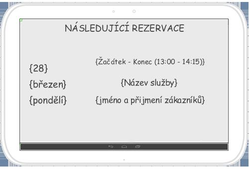 Uživatelské nastavení komponent Uživatel bude mít možnost vybrat pouze část zdrojů, pro které chce vidět právě probíhající rezervace.