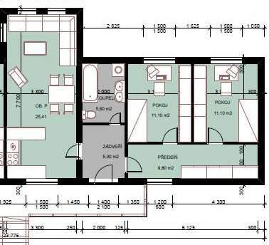 5. OBJEKT 02 pro 2 uživatele OBJKEKT 02 A, B, C, D, - 12 jednotek á 62 m2 za cenu: 1,727.143,- Kč + nájem 3.000 Kč za pozemek na dobu 20 let.