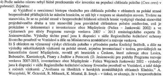 b) Obsah vyjádření: Touto připomínkou se zabývá zde uvedený Posudek.