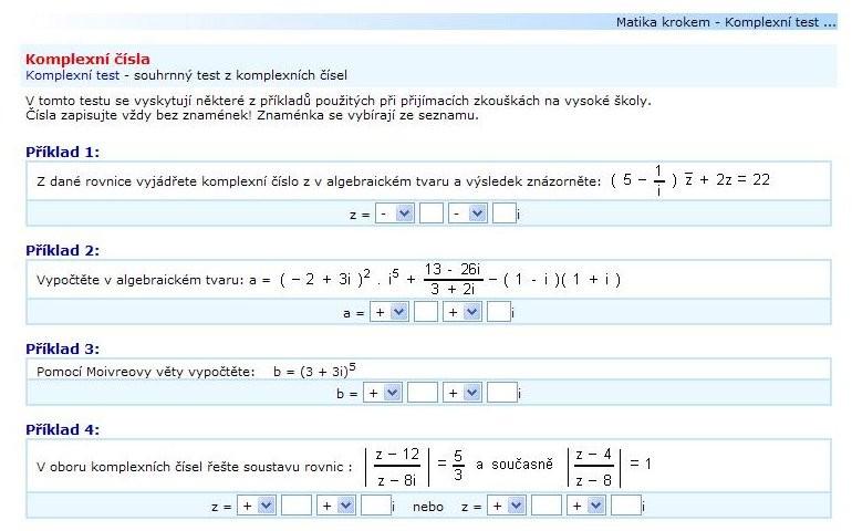 5. Komplexní test. on-line prověří z učiva celé kapitoly se záznamem výsledků.