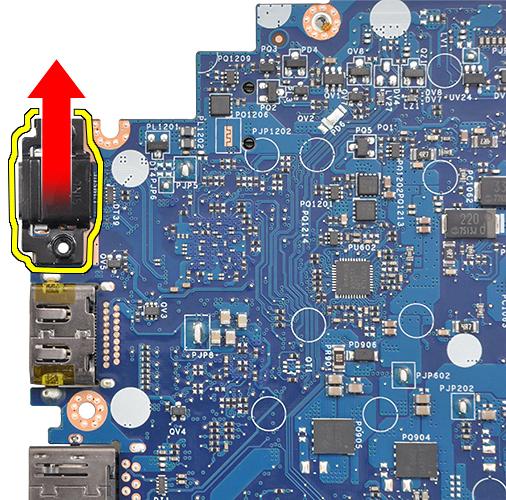 POZNÁMKA: Když technik demontuje nebo instaluje držák portu USB typu C na základní desku, musí umístit základní desku na podložku ESD pro ochranu před statickou elektřinou, aby nedošlo k poškození